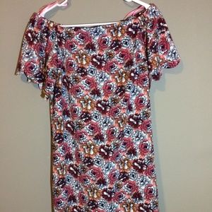 Banana Republic Off Shoulder Floral Sheath Dress